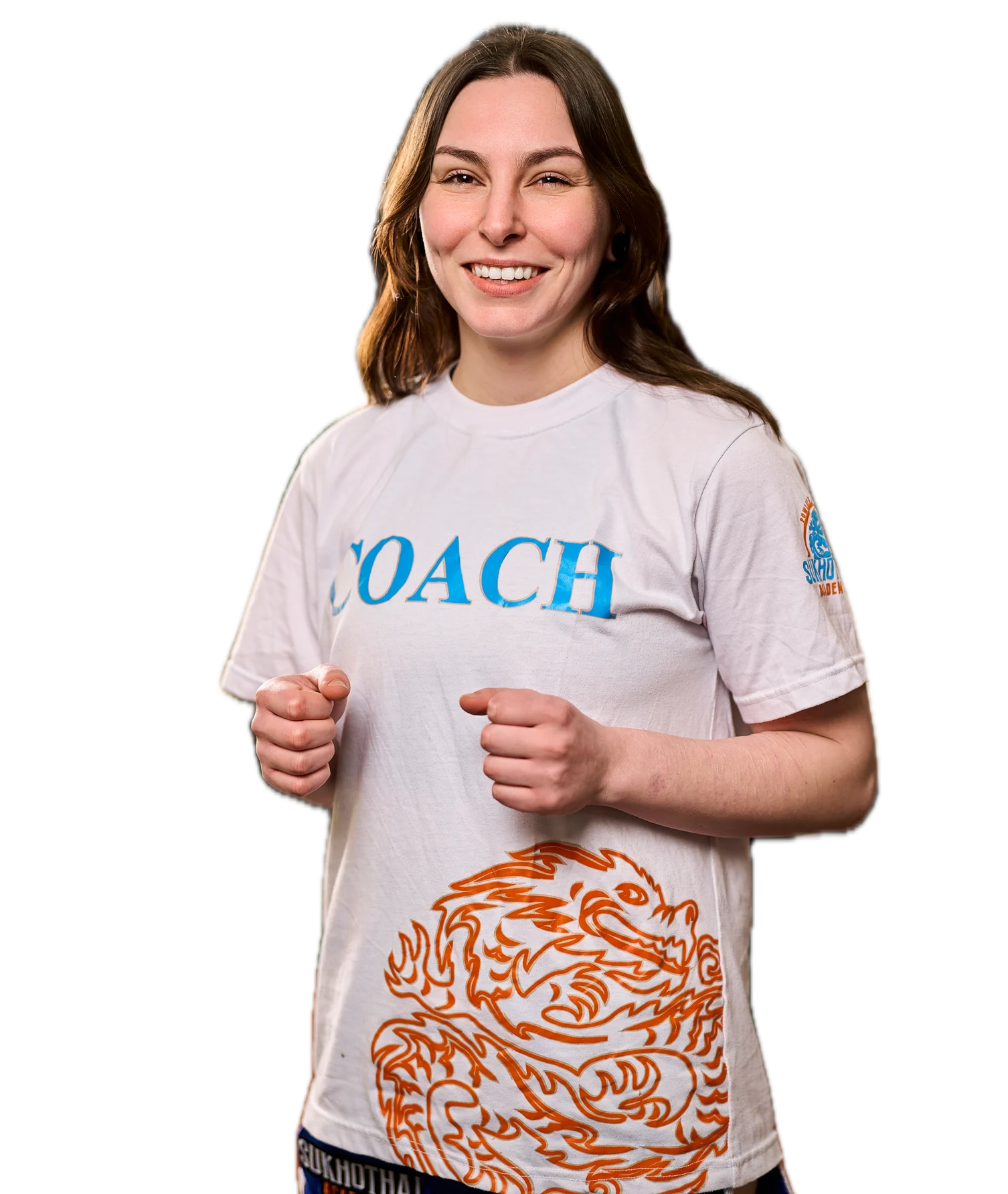Trainerin der Sukhothai Academy im COACH-Shirt