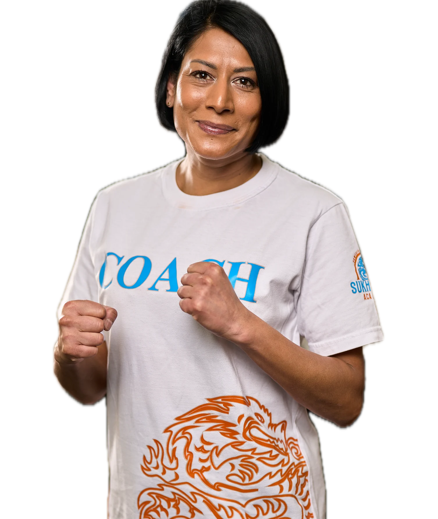 Trainerin der Sukhothai Academy im COACH-Shirt